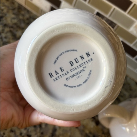 Rae Dunn by Magenta Ceramic Cream and Sugar in large letters 2 piece set NWOT - Picture 8 of 12